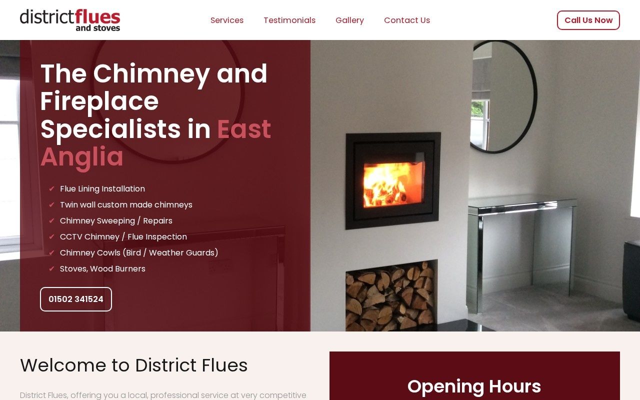 The District Flues website